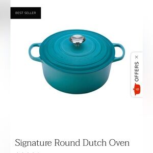 NIB Le Creuset Signature Round Dutch Oven 4.5 Qt Color：Caribbean